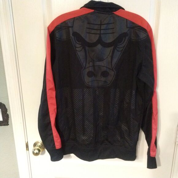 VINTAGE Chicago Bulls Men’s Small Full Zip track Jacket Black Long Sleeve Y2K - Picture 2 of 12